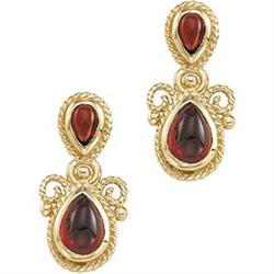 GOLD EARRINGS MOZAMBIQUE GARNETS (62370)