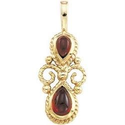 GOLD PENDANT MOZAMBIQUE GARNETS (62371)