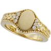 Image 1 : 14K GOLD SIGNET RING w DIAMONDS (62377)