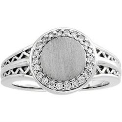 WHITE GOLD SIGNET RING DIAMONDS (62378)