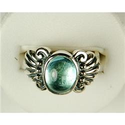 STERLING SILVER RING BLUE TOPAZ (62380)