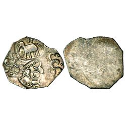 Ancient India: Archaic silver punch-marked coin, Baghelkhand region, Tons valley, Karshapana, 3.27g