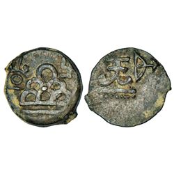 Ancient India: Archaic silver punch-marked coin, Saurashtra region, open cross with Swastika, 0.94g