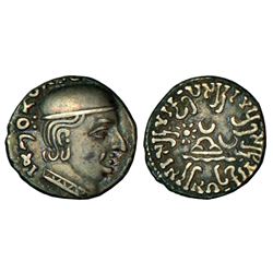 Ancient India: Ancient Malwa,Ujjayini region uninscribed die-struck copper coin, goddess type, 3.79g