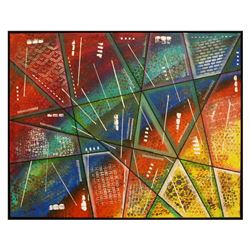 George Marlowe, "Jigsaw Puzzle" Hand Signed Original Acrylic Painting on Canvas