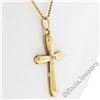 Image 5 : Italian 18kt Yellow Gold Round Diamond Polished Cross Pendant Necklace