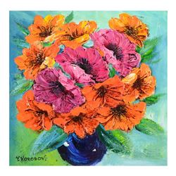 Yana Korobov, "Sincerity" Original Acrylic Painting on Canvas, Hand Signed with