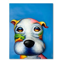 Wang, "Duke" Hand Painted Limited Edition Bas Relief Sculpture, Numbered 7/99, H