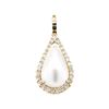 Image 1 : 0.80 ctw Diamond and Mother of Pearl Pearl Enhancer - 14KT Yellow Gold