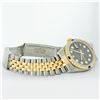 Image 8 : Rolex Mens 2 Tone Black Diamond & Sapphire 36MM Oyster Perpetual Datejust