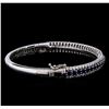 Image 2 : 3.40 ctw Sapphire and Diamond Bracelet - 14KT White Gold