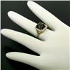 Image 7 : 1925 14k White Gold Prong Set Black Onyx Filigree Dinner Ring