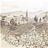 Image 2 : Wayne Ensrud "Santenay, Burgundy" Pencil Original Artwork; Hand Signed; COA