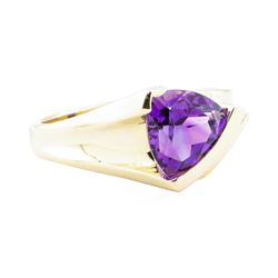 1.70 ctw Amethyst and Diamond Ring - 14KT Yellow Gold