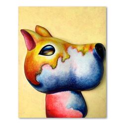 Wang, "Bandit (Yellow)" Hand Painted Limited Edition Bas Relief Sculpture, Numbe