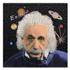 Image 1 : Steve Kaufman (1960-2010), "Einstein" One-of-a-Kind Mixed Media on Canvas, Hand
