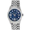 Image 2 : Rolex Mens Stainless Steel Blue Diamond 36MM Oyster Perpetual Datejust Wristwatc