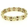 Image 7 : Vintage 14kt Yellow Gold 3.12 ctw Trillion Garnet Wide Tennis Bracelet