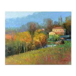 Ming Feng, "Wooded Estate" Original Oil Painting on Canvas, Hand Signed with Let