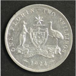 Australia 1924 Florin Good VF with Lustre