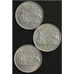 Australia Florins 1939, 1940, 1941