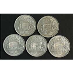 Australia 1951 Florins Uncirculated (5)
