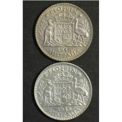 Australia Florins 1946 & 46 Large 6