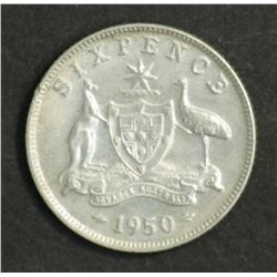 Australia Sixpence 1950