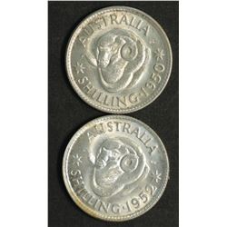 Australia Shillings 1950 & 1952