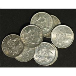 Australia Sixpence Lot Unc To Gem Unc , Some Scarce (1952 EF)