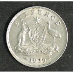 Australia 1939 Sixpence Good EF Scarce