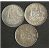 Image 1 : Australia Threepences 1925, 1926 & 1927