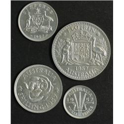 Australia 1957 Four Coin Proof Set FDC