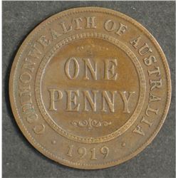Australia Penny 1919 Double Dot