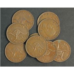 Australia Penny 1941 KG 10, 1941 M 10 Average Circulated