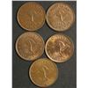 Image 1 : Australia Halfpennies 1942M, 43, 48, 51pl, 59