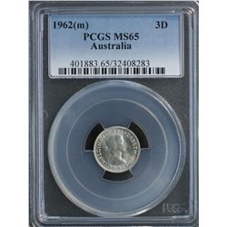 Australia Threepence 1962 PCGS MS 65