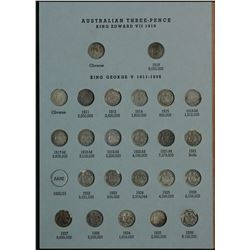 Australia Threepence & Sixpence Set 1910 to 1964