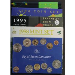 Australia Mint Sets 1984,1988  , 1992,1994,1995,