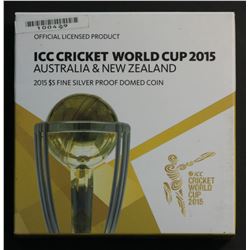 Australia 2015 $5 Silver Proof ICC World Cricket