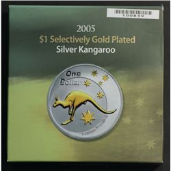 Australia 2005 Gold Plated Silver proof Kangaroo