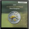 Image 1 : Australia 2005 Gold Plated Silver proof Kangaroo