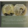 Image 2 : Centenary of Anzaac Gold 5 Crowns Proof in Box