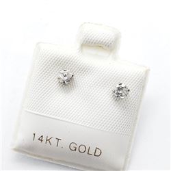 14K White Gold Diamond(0.21ct) Earrings (~weight 0.42g), Made in Canada, Appraised Retail $400 (Esti