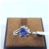 Image 1 : 10K White Gold Tanzanite(0.95ct) Diamond(0.05ct) Ring (~Size 6.25)(Ring is resizable for $40) (~weig