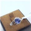 Image 2 : 10K White Gold Tanzanite(0.95ct) Diamond(0.05ct) Ring (~Size 6.25)(Ring is resizable for $40) (~weig