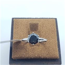 10K White Gold Black Diamond(1.5ct) Ring (~Size 5.75)(Ring is resizable for $40) (~weight 1.77g), Ma