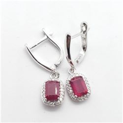 Silver Ruby(2ct) Earrings, Suggested Retail Value $100 (Estimated Selling Price from $30 to $60)