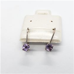 Silver Amethyst Earrings, Made in Canada, Suggested Retail Value $50