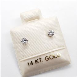 14K White Gold Cubic Zirconia Earrings, Suggested Retail Value $80